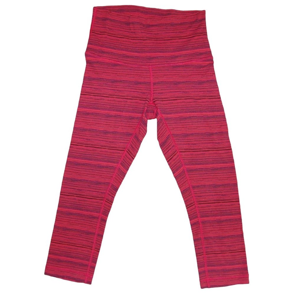 Lululemon Athletica High Rise Crop 22" Leggings Women's Heathered Red Size 8